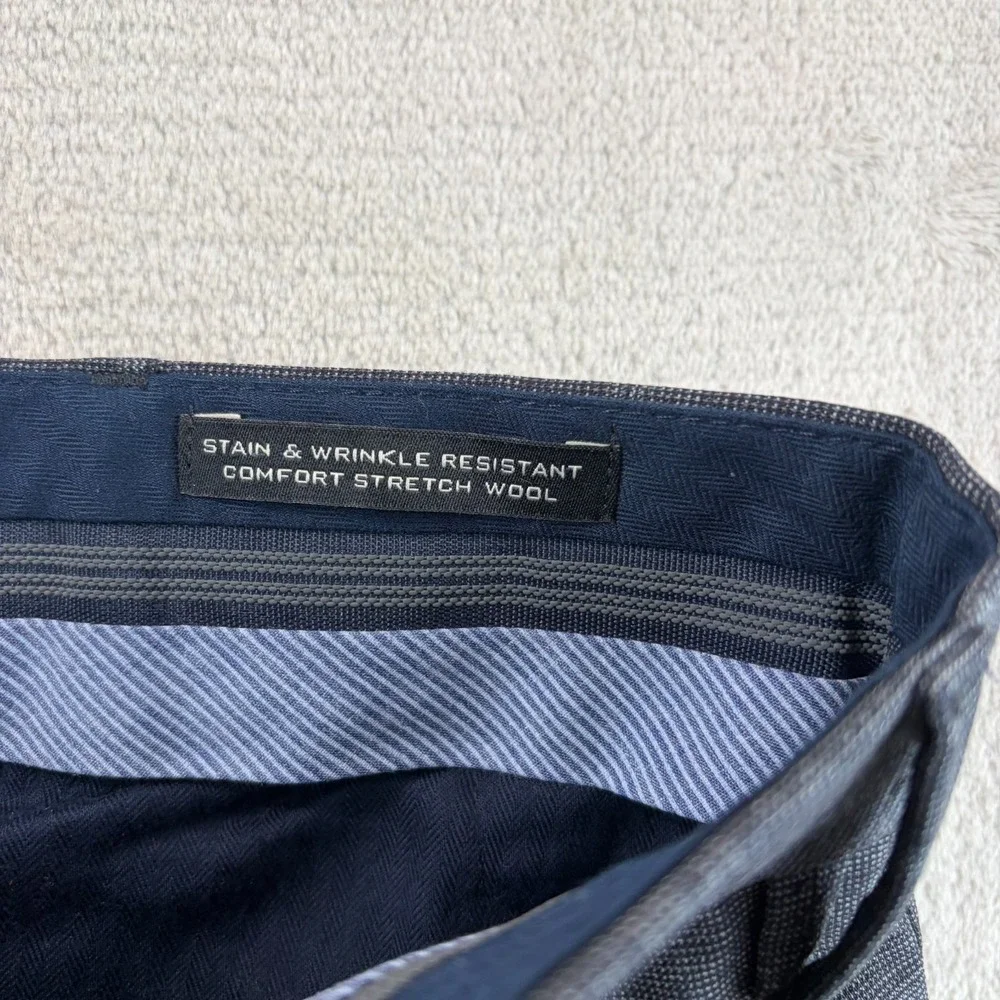 Banana Republic Slim Fit Dress‎ Pants Men 30x30 Grey Stretch Wool Windopane